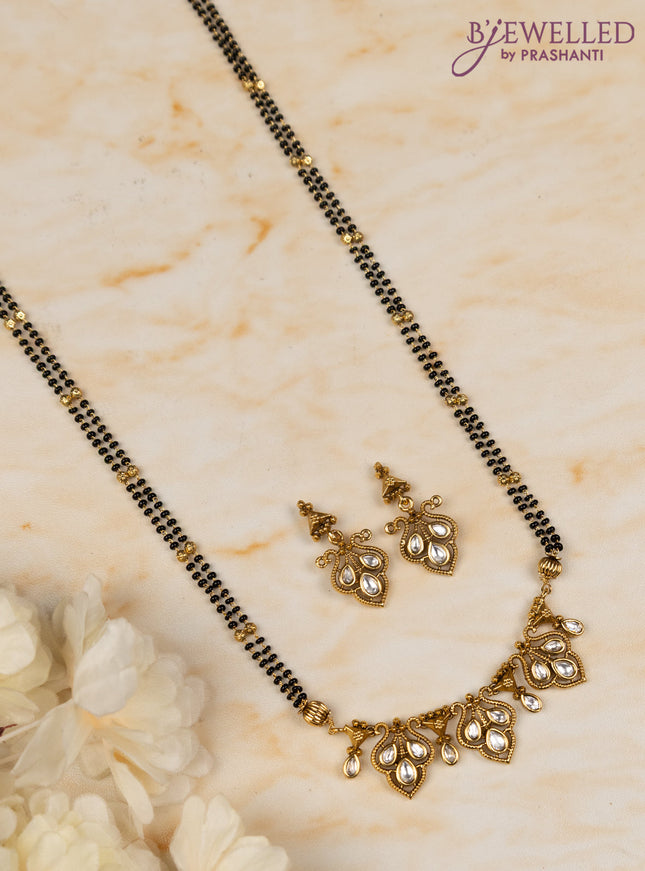 Mangalsutra double layer with kundan stones