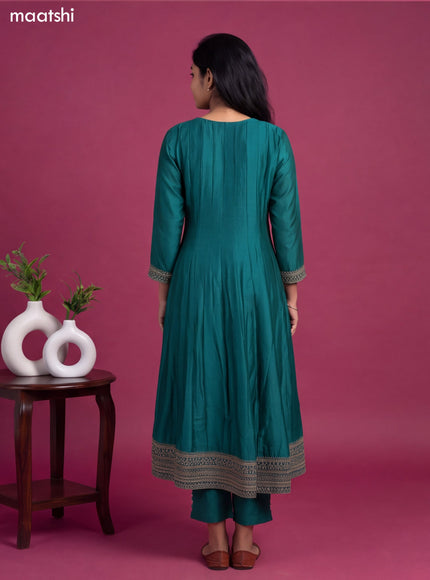 Teal Green Art Silk Sequin Embroidery Anarkali Suit