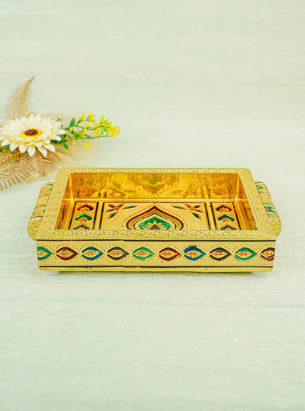 Meenakari Tray with Deepam Design - 6 inch - WBG0102