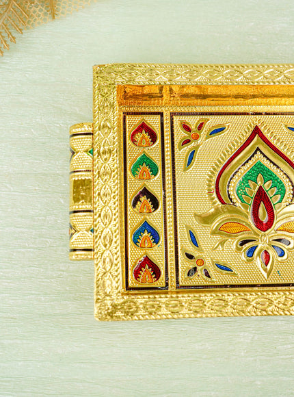 Meenakari Tray with Deepam Design - 6 inch - WBG0102