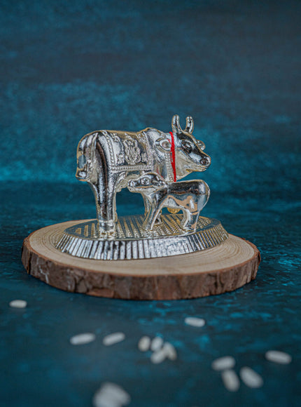 Silver Plated Cow and Calf - WBG0773