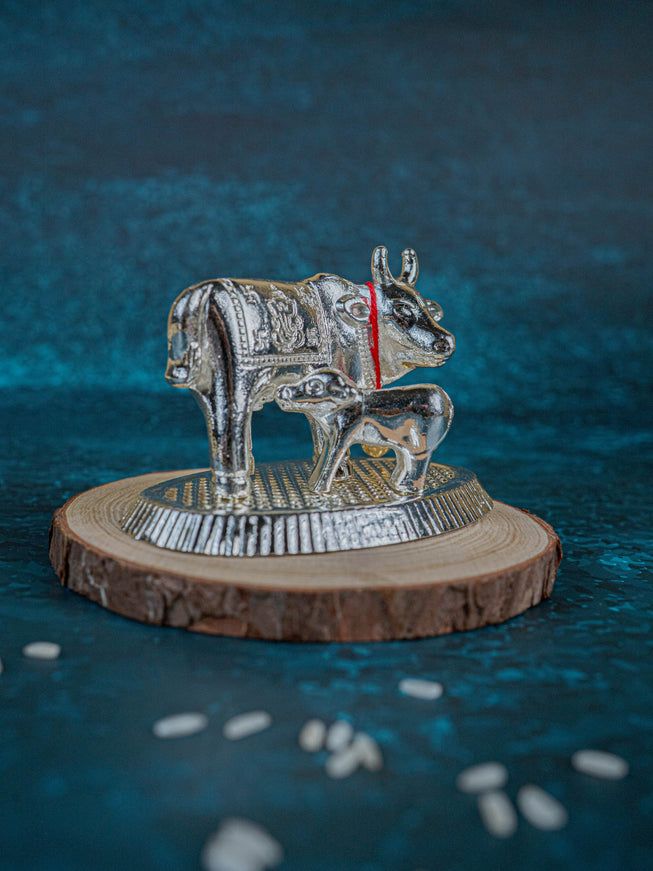 Silver Plated Cow and Calf - WBG0773