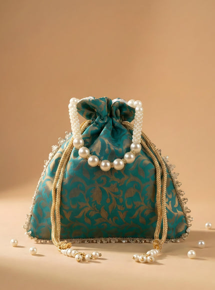 Raw Silk Potli Bag - WBG0953