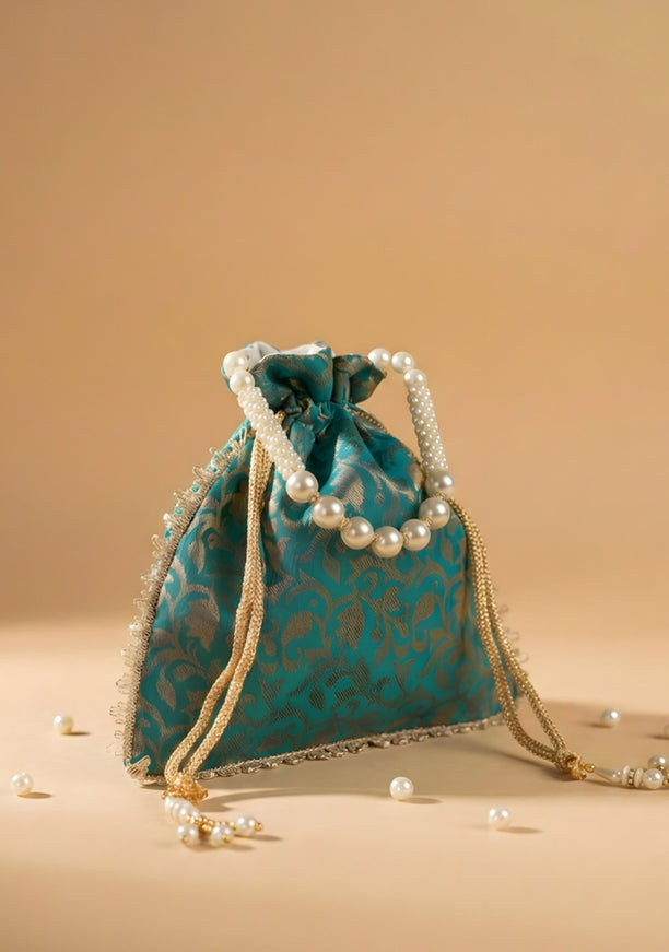 Raw Silk Potli Bag - WBG0953