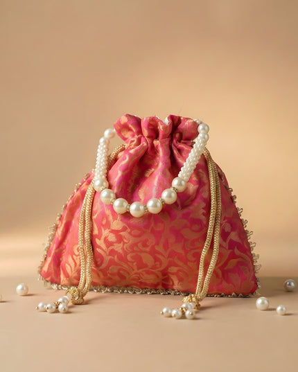 Raw Silk Potli Bag - WBG0953