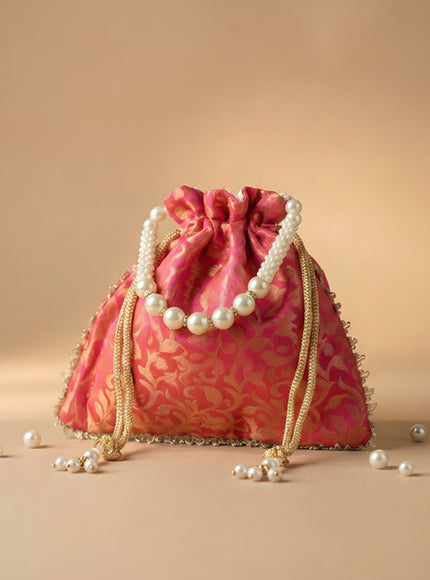 Raw Silk Potli Bag - WBG0953