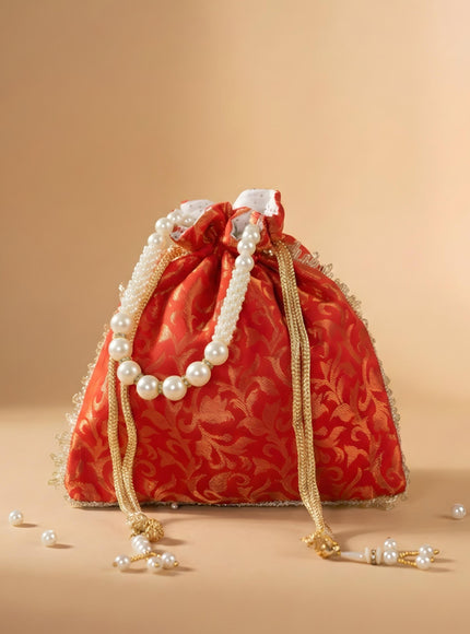 Raw Silk Potli Bag - WBG0953