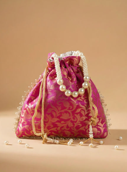 Raw Silk Potli Bag - WBG0953