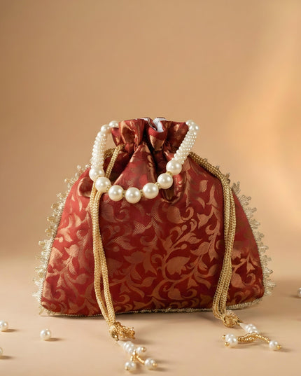 Raw Silk Potli Bag - WBG0953