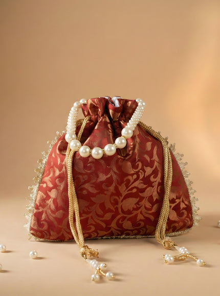 Raw Silk Potli Bag - WBG0953
