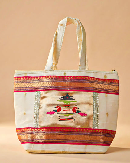 Handbag with Paithani Design - WBG1610