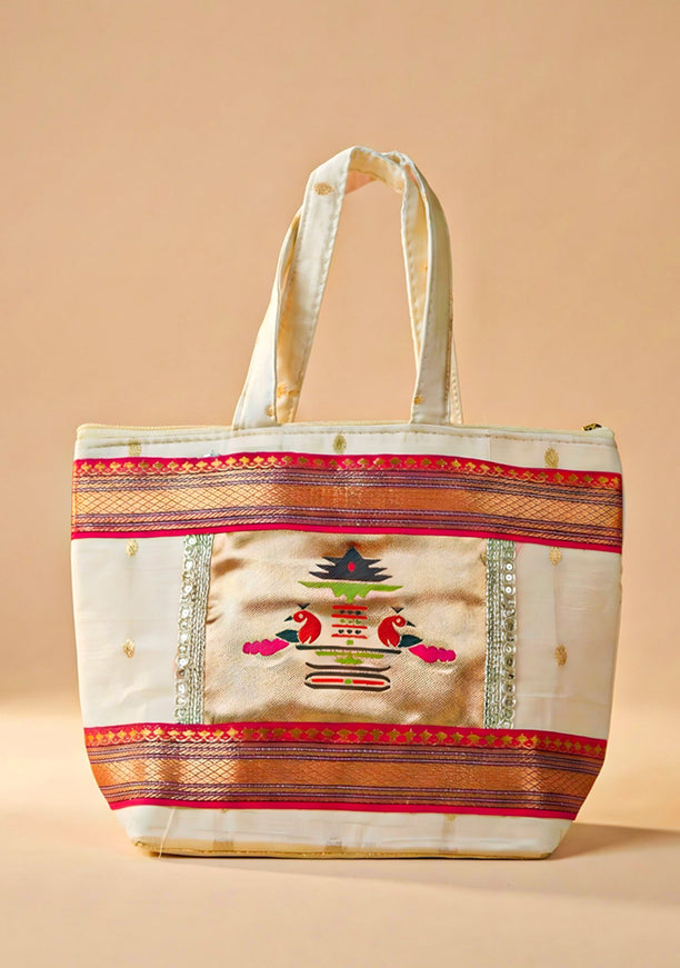 Handbag with Paithani Design - WBG1610