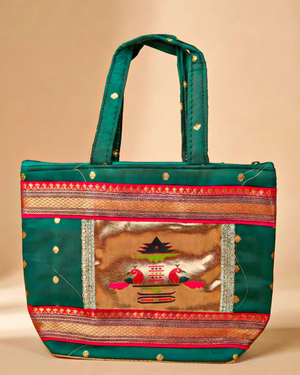 Handbag with Paithani Design - WBG1610