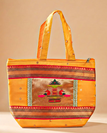 Handbag with Paithani Design - WBG1610