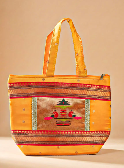 Handbag with Paithani Design - WBG1610