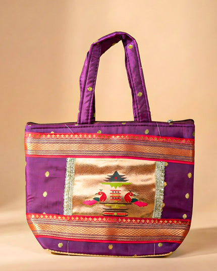Handbag with Paithani Design - WBG1610