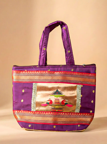 Handbag with Paithani Design - WBG1610