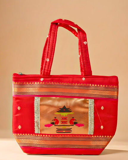 Handbag with Paithani Design - WBG1610