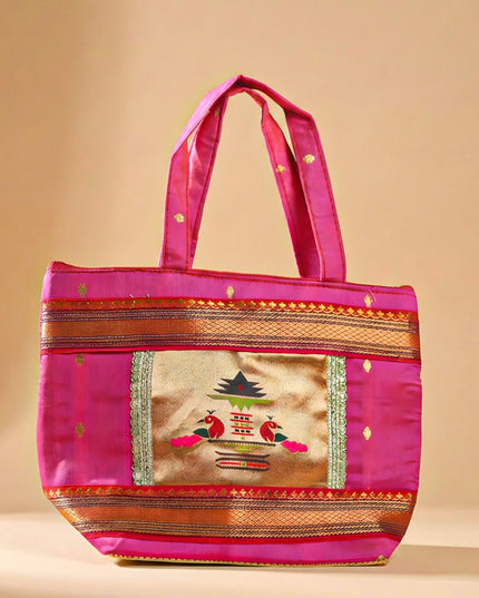 Handbag with Paithani Design - WBG1610
