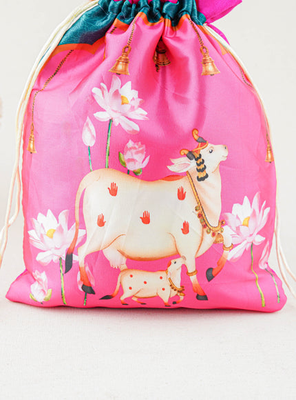 Pichwai String Bag - 11 x 8 inch - WBG1634