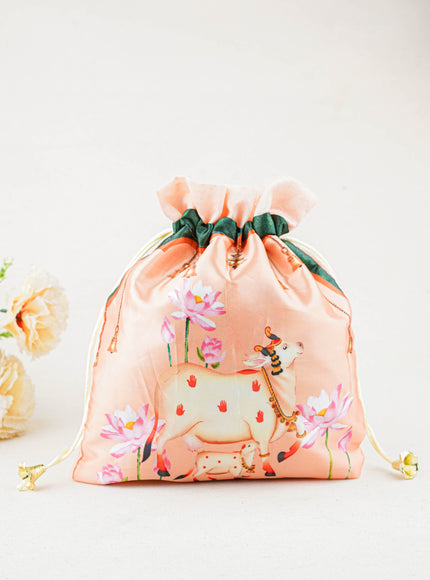 Pichwai String Bag - 11 x 8 inch - WBG1634