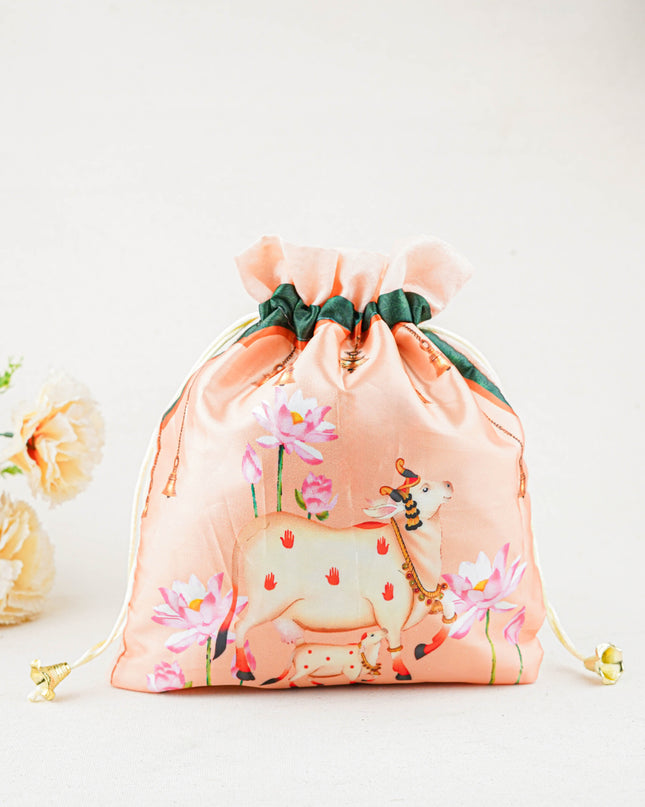 Pichwai String Bag - 11 x 8 inch - WBG1634