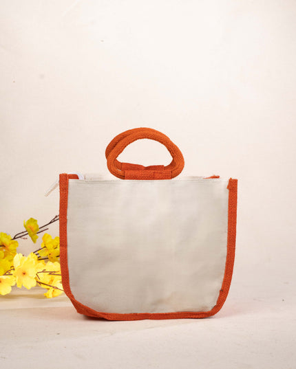 Jute Bag with Kalpavriksha Tree Print - WBG1691