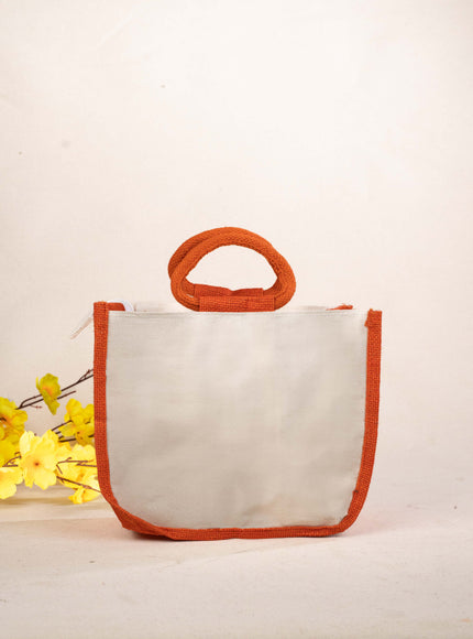 Jute Bag with Kalpavriksha Tree Print - WBG1691