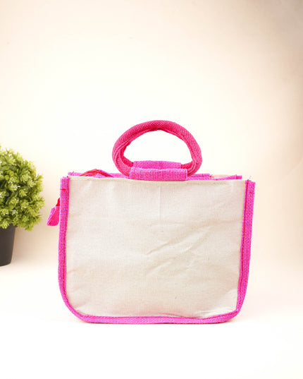 Jute Bag with Kalpavriksha Tree Print - WBG1691