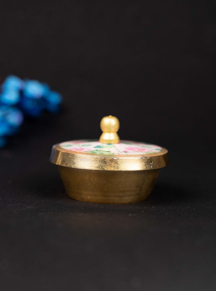 Brass Kumkum Dibbi - Pichwai - WBG1744