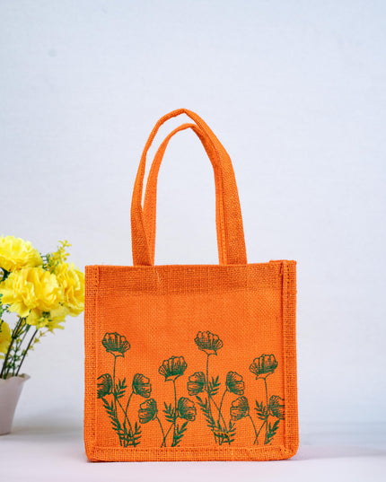 Jute Bag - Flower Design - WBG1751