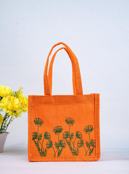 Jute Bag - Flower Design - WBG1751