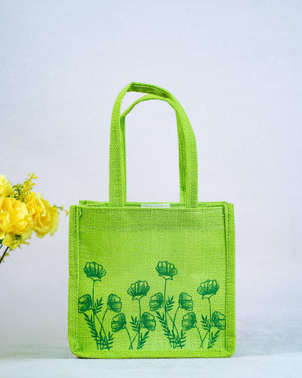 Jute Bag - Flower Design - WBG1751