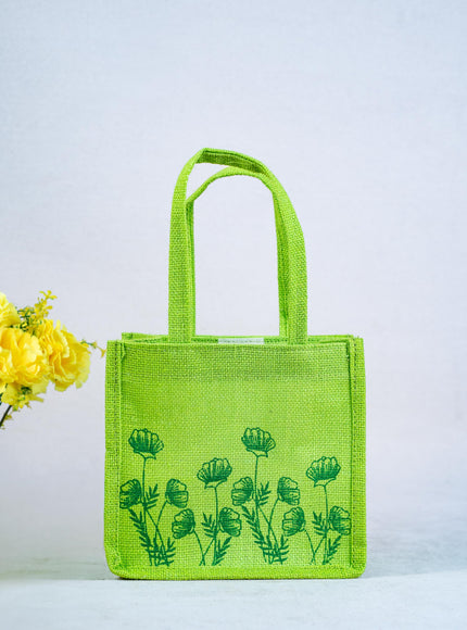 Jute Bag - Flower Design - WBG1751