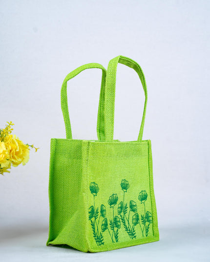 Jute Bag - Flower Design - WBG1751