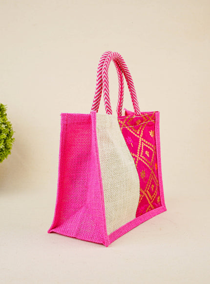 Jute Bag with Contrast Border - WBG1762