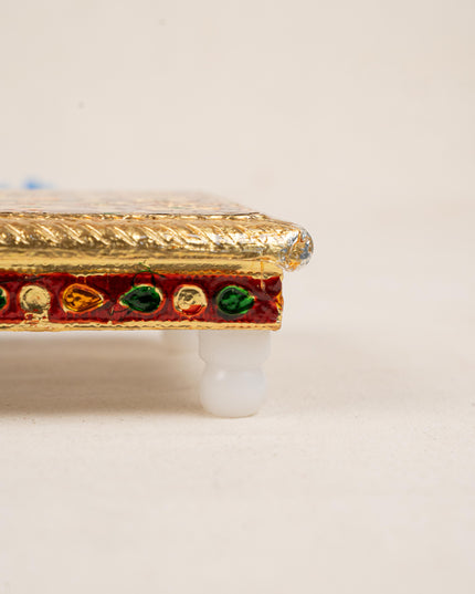 Meenakari Manai - 5x5 inch - Red - WBG1783-1