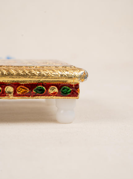 Meenakari Manai - 5x5 inch - Red - WBG1783-1