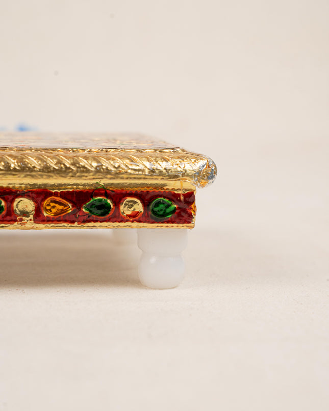 Meenakari Manai - 5x5 inch - Red - WBG1783-1