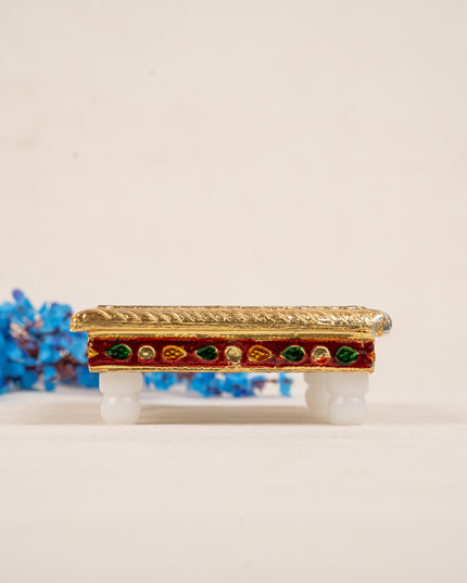 Meenakari Manai - 5x5 inch - Red - WBG1783-1