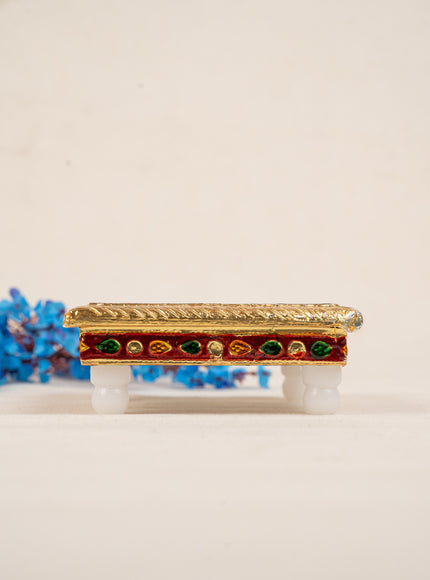 Meenakari Manai - 5x5 inch - Red - WBG1783-1