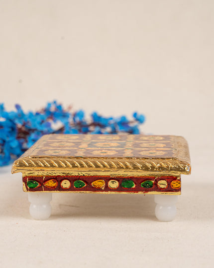 Meenakari Manai - 5x5 inch - Red - WBG1783-1