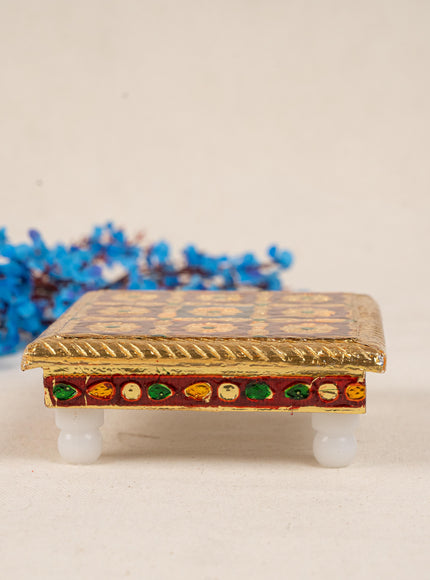 Meenakari Manai - 5x5 inch - Red - WBG1783-1