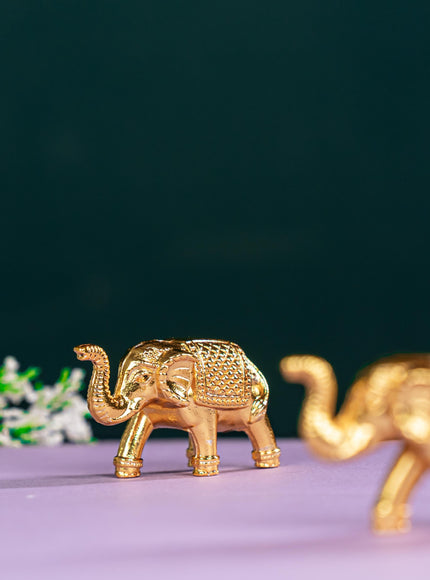 Zinc Alloy Elephant - Set of 2 - Gold - WBG1784-2