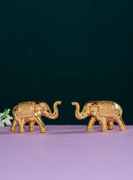 Zinc Alloy Elephant - Set of 2 - Gold - WBG1784-2