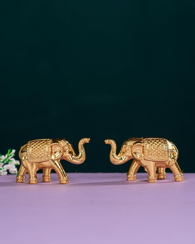 Zinc Alloy Elephant - Set of 2 - Gold - WBG1784-2