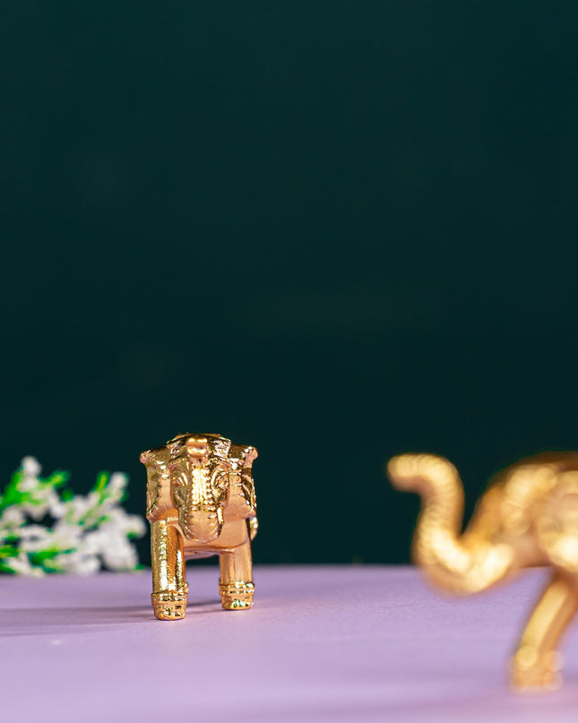 Zinc Alloy Elephant - Set of 2 - Gold - WBG1784-2