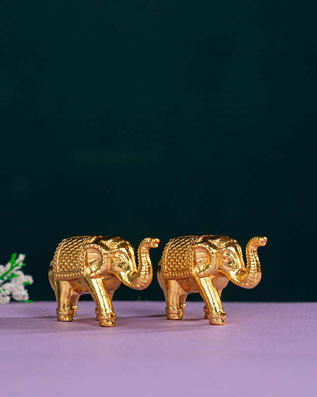 Zinc Alloy Elephant - Set of 2 - Gold - WBG1784-2