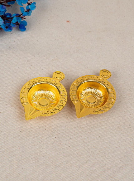 Zinc Alloy Diya Set of 2 - Gold - WBG1789-1