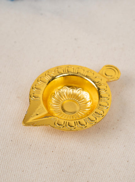 Zinc Alloy Diya Set of 2 - Gold - WBG1789-1